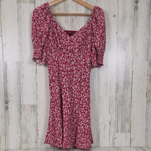 Madewell Puff-Sleeve Mini Dress Eloise Floral Red Size 0 NEW